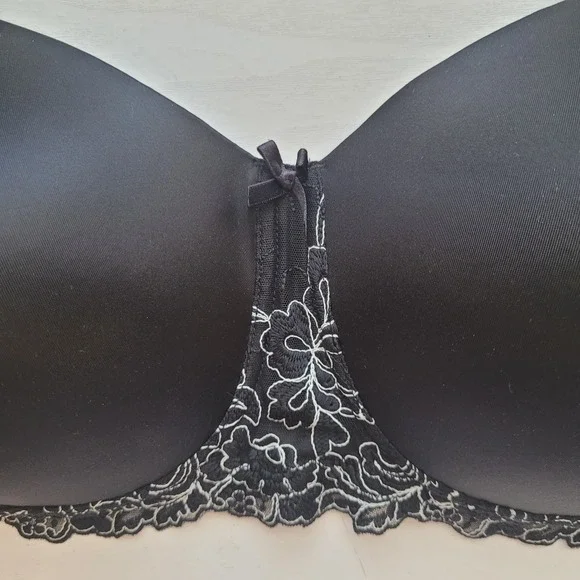 Amoena 38D Arielle SB 44557 Mastectomy Pocker Bra Black White Soft No Underwire - Picture 14 of 14